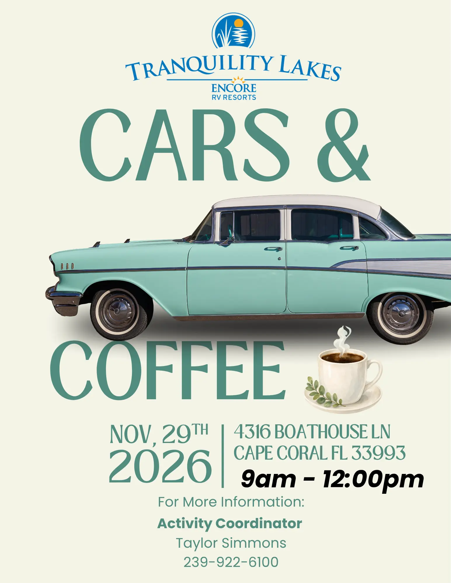 Cars & Coffee at Tranquility Lakes